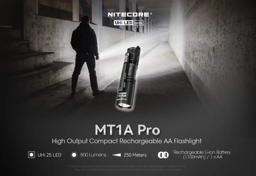 Nitecore MT1A Pro Zaklamp - 800 lm - Zwart - afbeelding 5 van 6