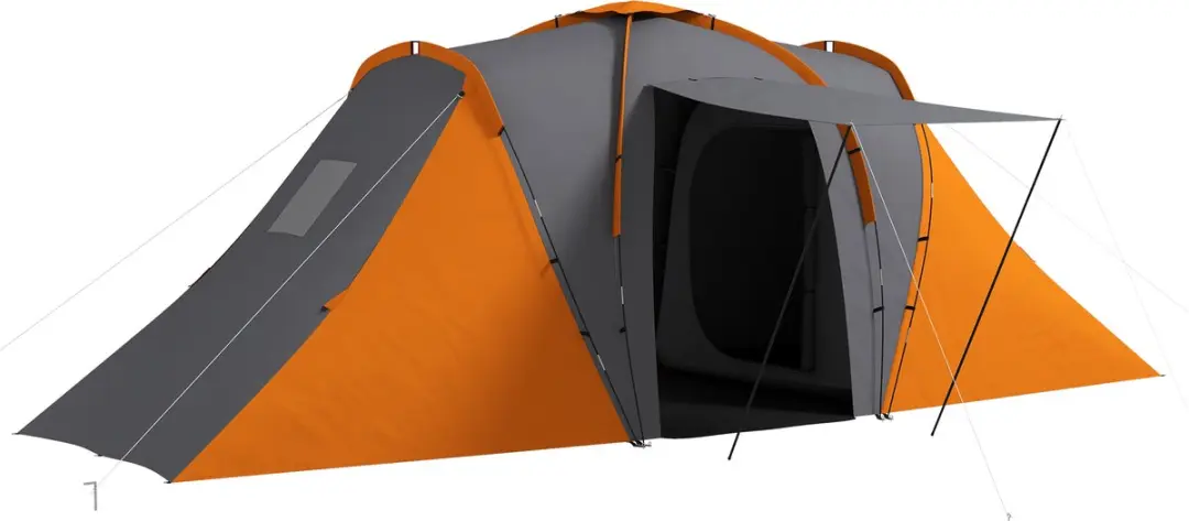 Outsunny Tunneltent-Polyester-taffeta, glasvezel-555L x 225B x 190H cm-Grijs+Ora
