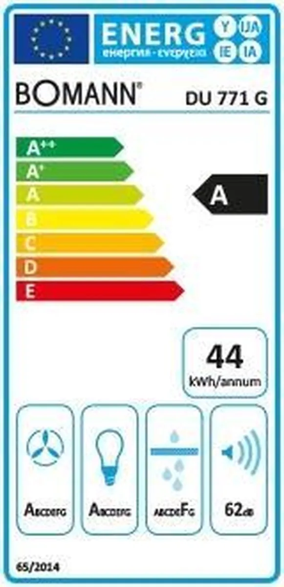 Bomann DU 771 G Afzuigkap 604 m³/u - Muurmontage - 150mm - Zwart/Zilver - afbeelding 6 van 6