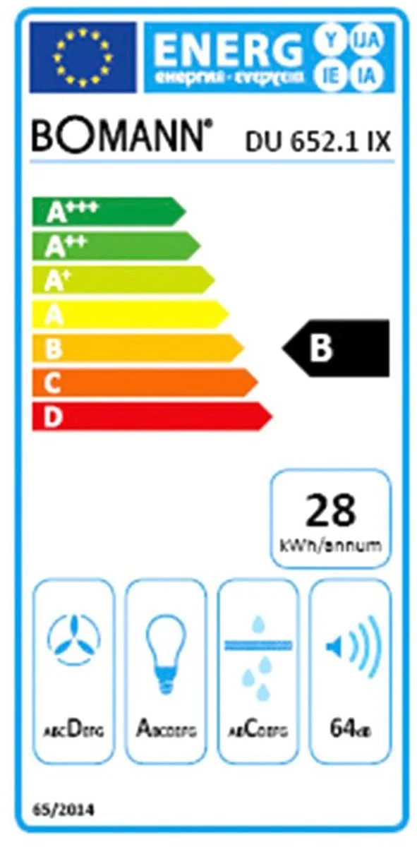 Bomann DU 652.1 IX Afzuigkap - 339 m³/u - RVS