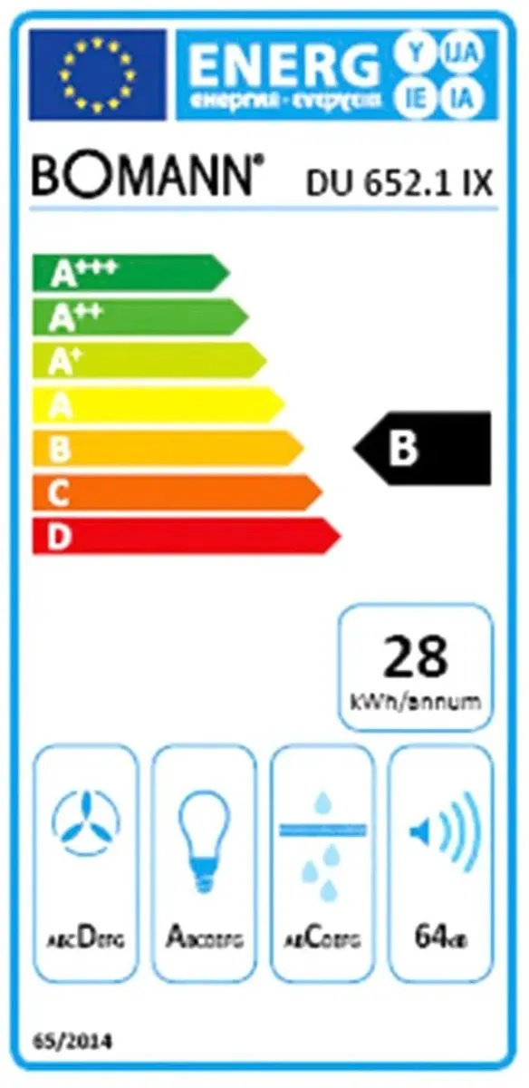 Bomann DU 652.1 IX Afzuigkap - 339 m³/u - RVS - afbeelding 6 van 6