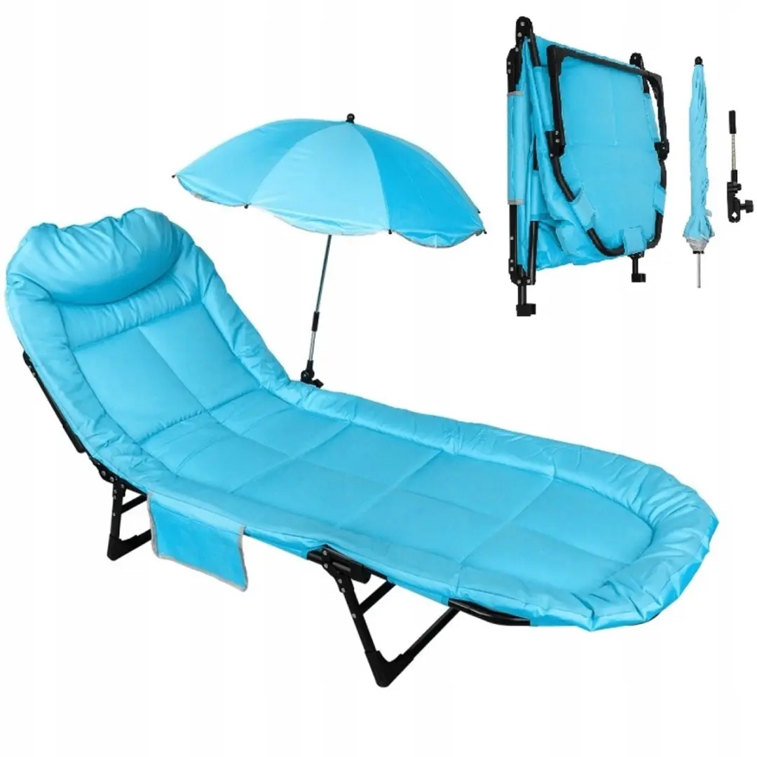 Opvouwbaar Campingbed met Parasol