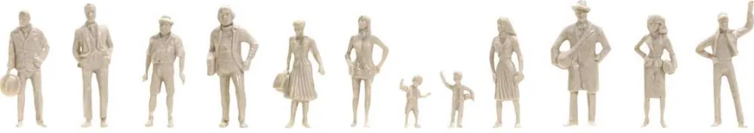 Noch Onbeschilderde Figuren Schaal H0 - Grijs