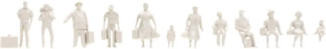Noch Onbeschilderde Figuren Schaal H0 - Grijs