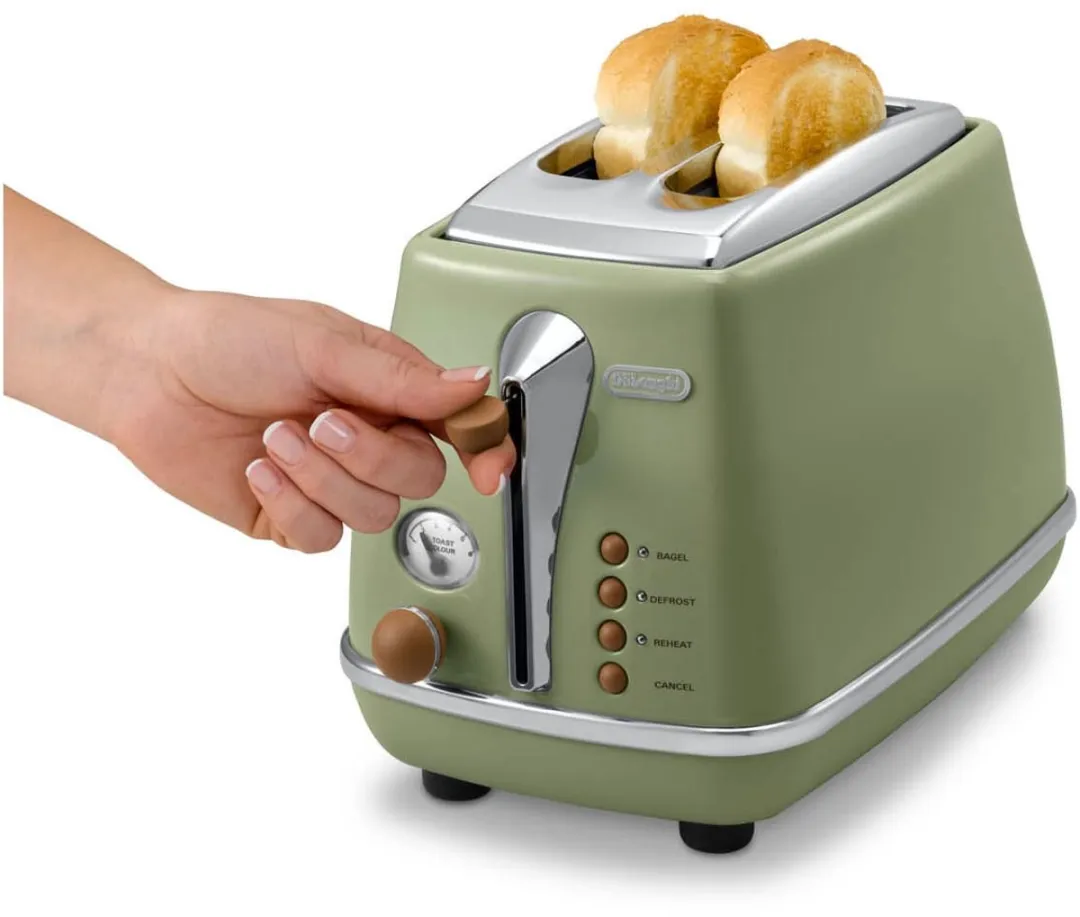 De'Longhi Icona Vintage CTOV2003.GR Broodrooster 2 Stuks - 900W - Groen