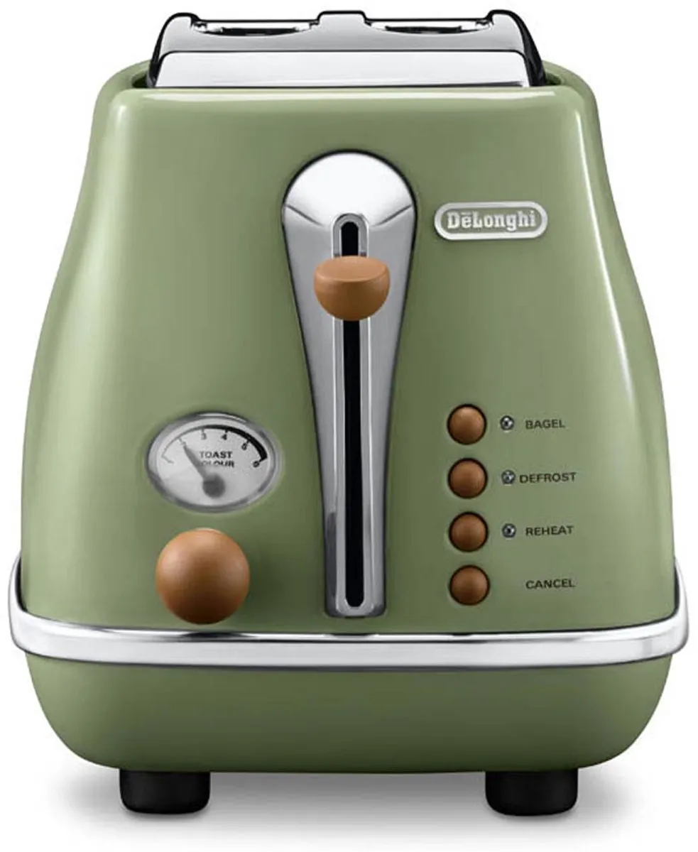 De'Longhi Icona Vintage CTOV2003.GR Broodrooster 2 Stuks - 900W - Groen