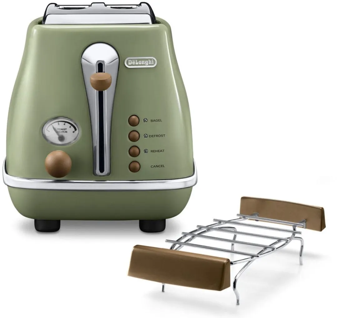 De'Longhi Icona Vintage CTOV2003.GR Broodrooster 2 Stuks - 900W - Groen