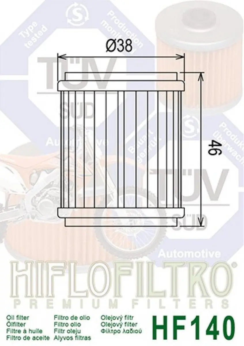 Oliefilter Hiflofiltro voor Quad Yamaha 450 YFZ R INJECTION 2010 tot 2019 Nieuw