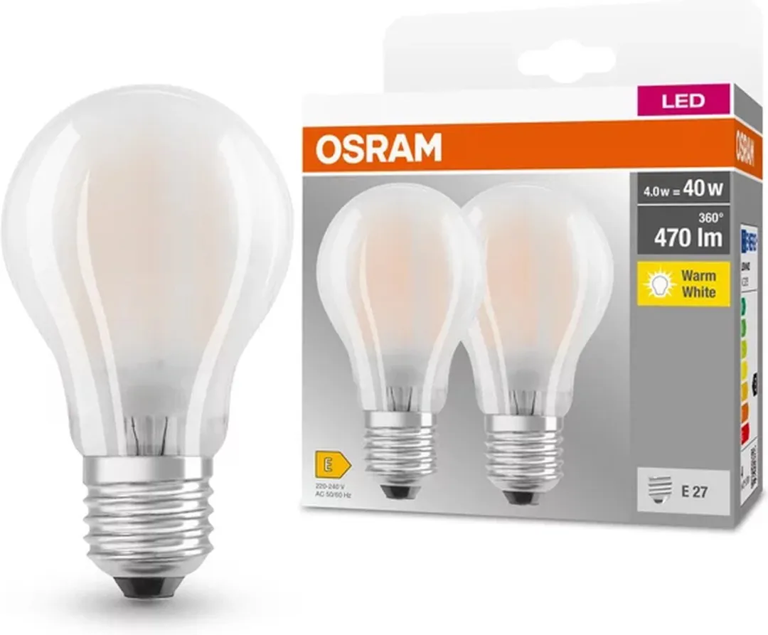 Osram AC32355 LED-lamp Warm wit 4W E27 - 2 Stuks