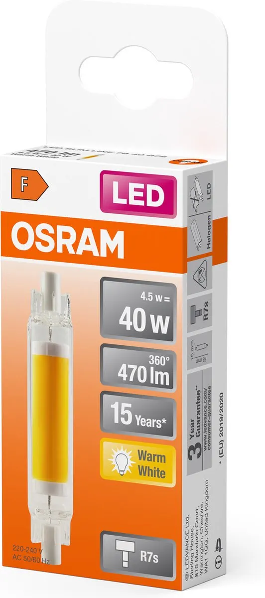 Osram LED Slim Line R7S 78mm - 4.5W 470lm Warm Wit