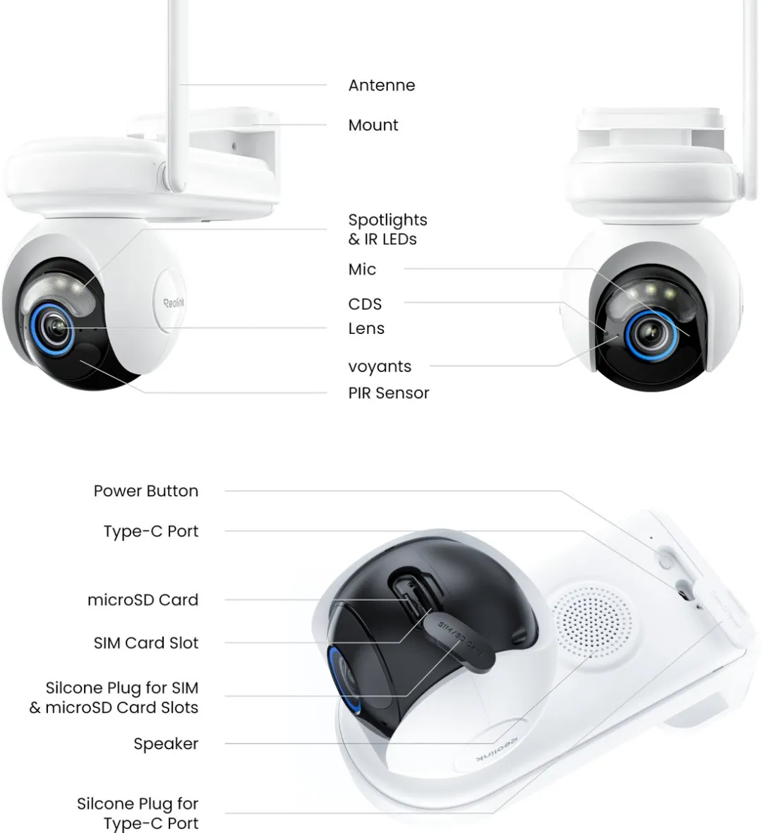 Reolink Altas Go PT 4G LTE Camera - 2K Nachtzicht Wit