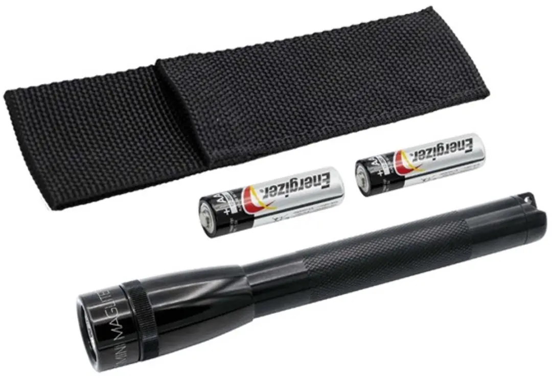 Mini Maglite LED zwart met riemholster incl batterijen