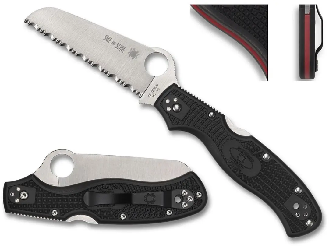 Spyderco Zakmes Rescue 3 Thin Red Line Black VG-10 SE