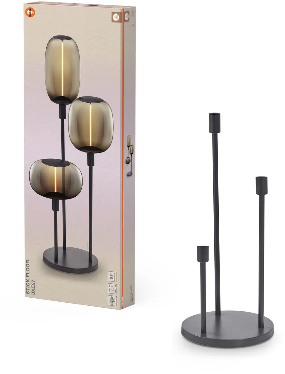 Osram Decor Stick Floor Grondlamp 3xE27 - Donkergrijs