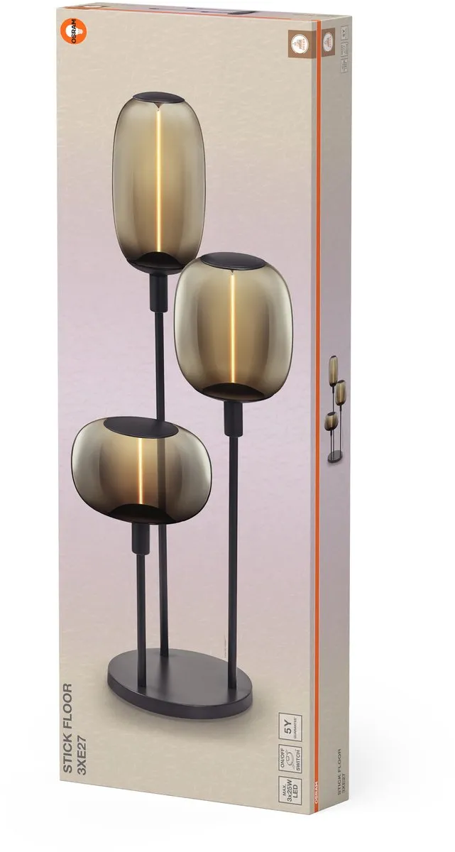 Osram Decor Stick Floor Grondlamp 3xE27 - Donkergrijs - afbeelding 6 van 6