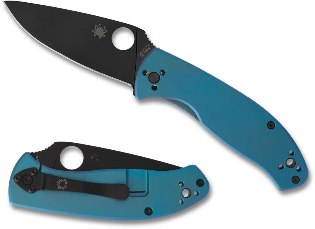 Spyderco Tenacious Titanium Blue / Black 8Cr13MoV PE