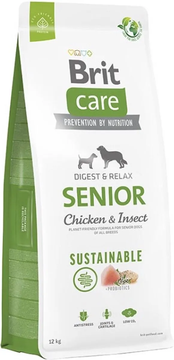 Brit Care Sustainable Senior Kip & Insecten Hondenvoer 12kg