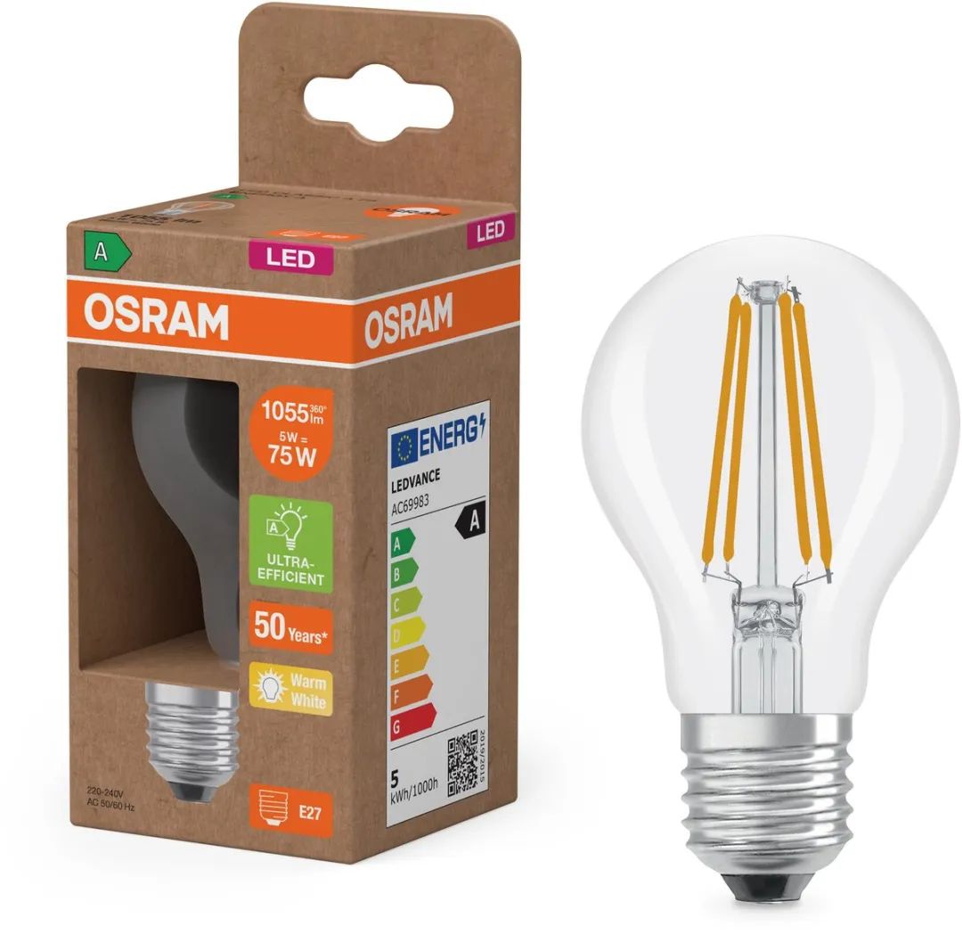 Osram LED Superstar Classic A75 E27 5W 1055lm Warm Wit