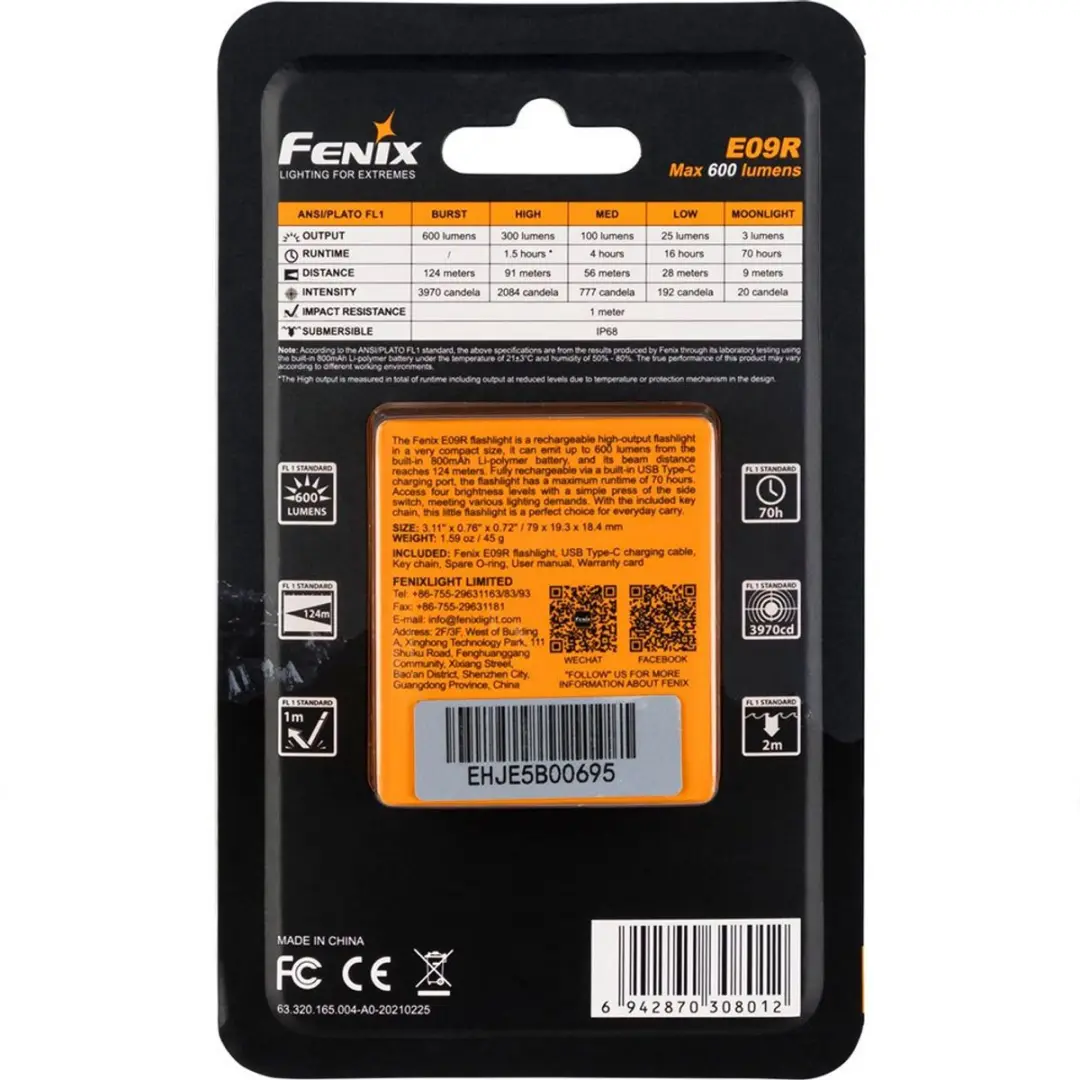 Fenix E09R Compacte LED Zaklamp - 600 lumen - afbeelding 2 van 6