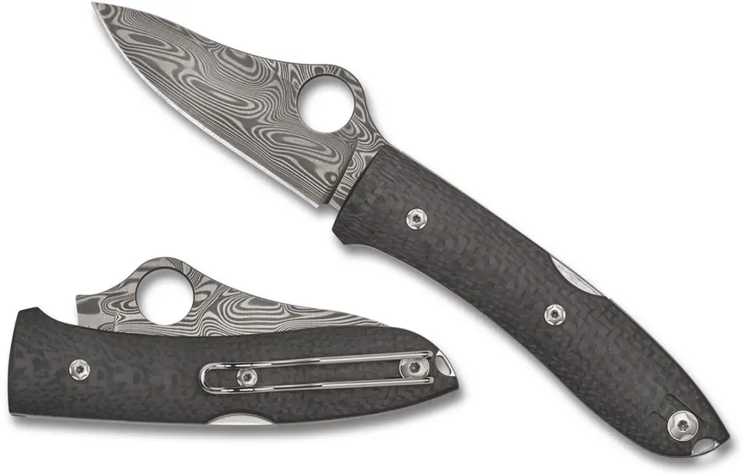 Spyderco Zakmes SpyOpera Carbon Fiber Damasteel PE Sprint Run