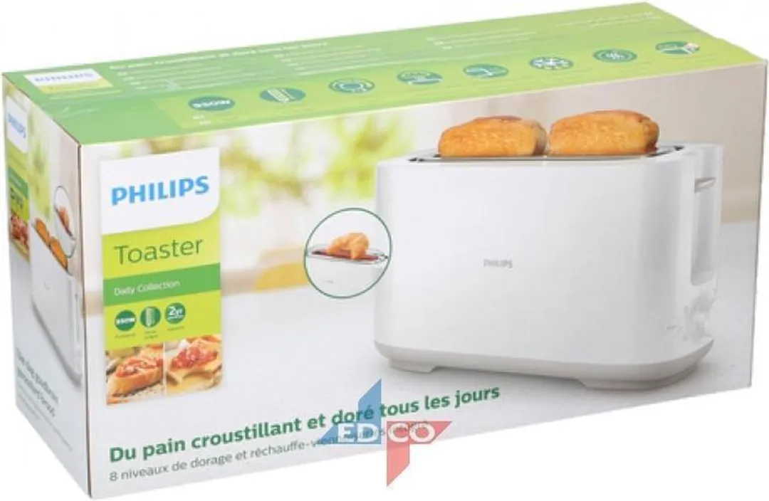 Philips HD2590/00 Broodrooster - 2 Sandwiches - 1030W - Wit