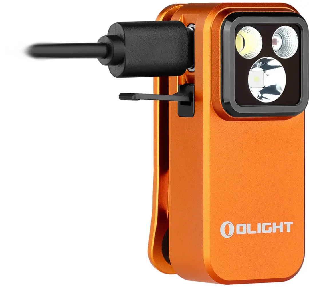Olight Oclip Pro Zaklamp - 500 lm - Oranje - afbeelding 5 van 6