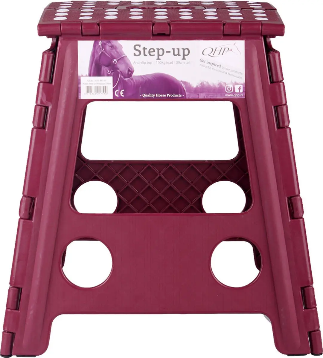 QHP Step-Up Opstapkruk 39cm - Bordeaux - afbeelding 4 van 4