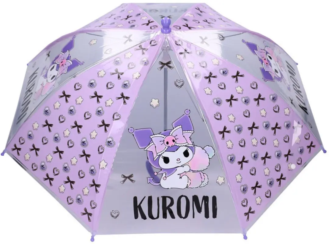 Kuromi Kinderparaplu - 71cm - Transparant - afbeelding 2 van 5
