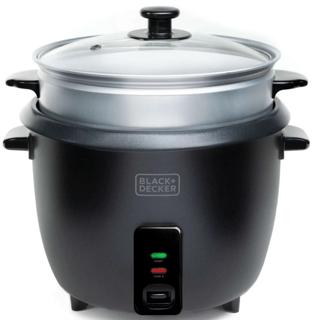 BLACK+DECKER BXRC1800E Rijstkoker 1,8L - 700W - Stoommand Zwart