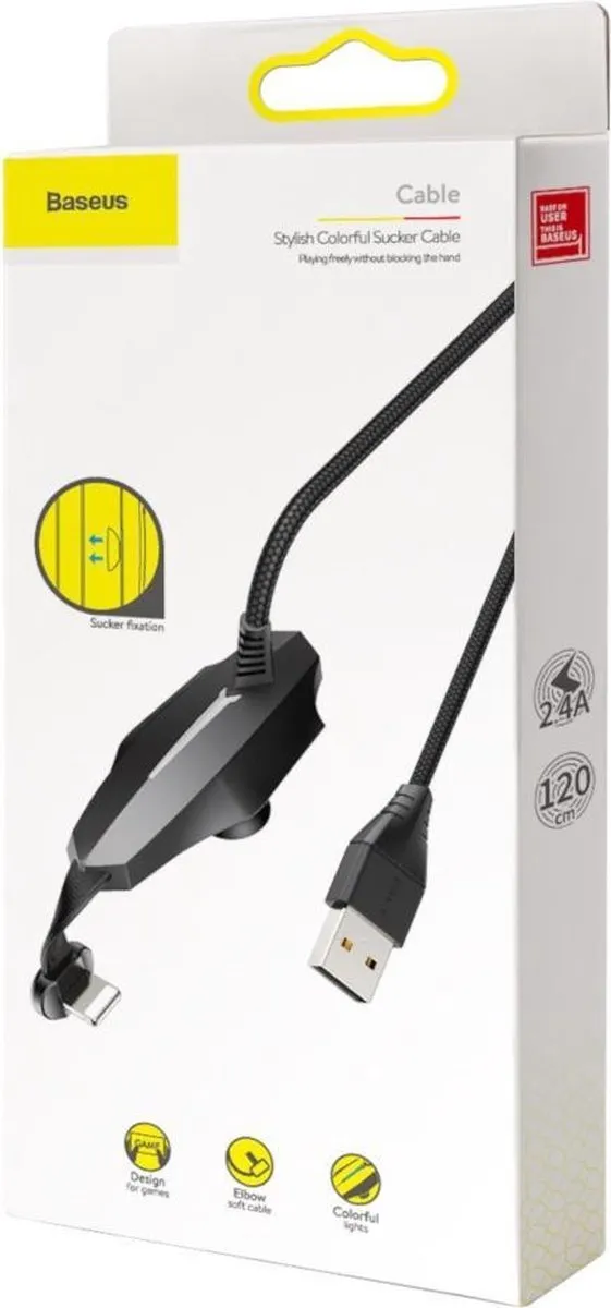 Baseus Game USB Lightning Kabel 1.2m - CALXA-A01 - Zwart
