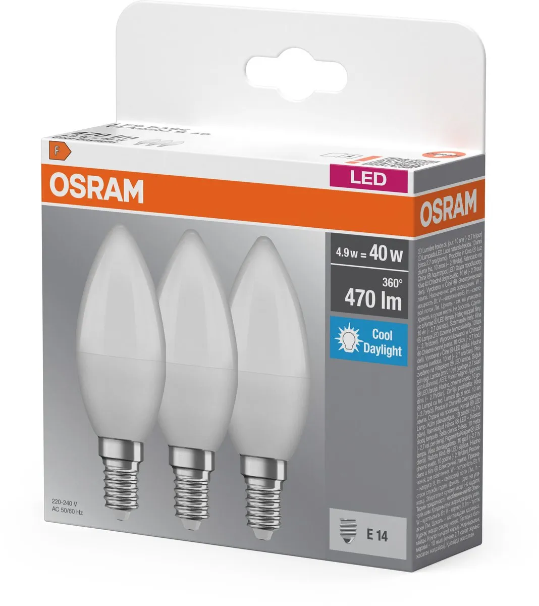 Osram LED Star Mini Kaars E14 Mat 6500K - 3 Stuks