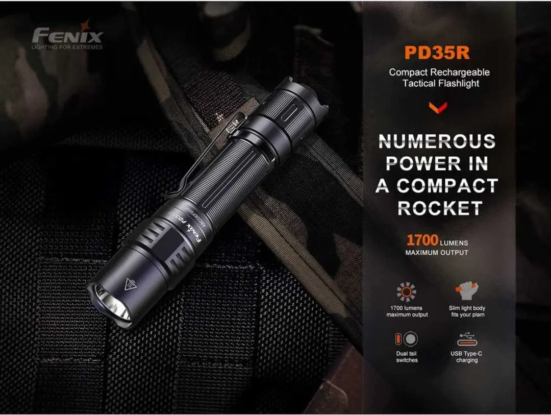 Fenix PD35R Zaklamp - 1700 lumen - afbeelding 2 van 6