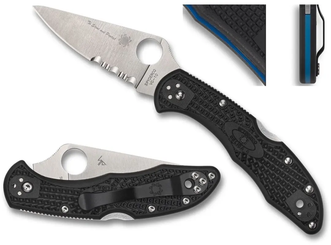 Spyderco Zakmes Delica 4 Thin Blue Line Black VG-10 CE