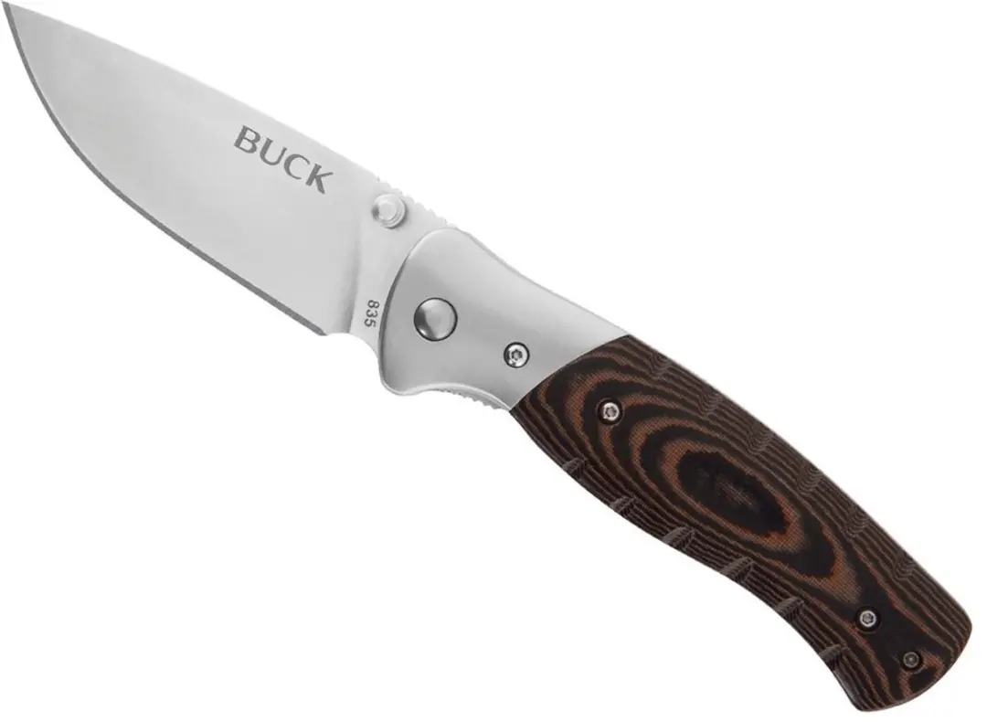 Buck 835 Small Folding Selkirk Clampack Zakmes - Micarta - afbeelding 2 van 4