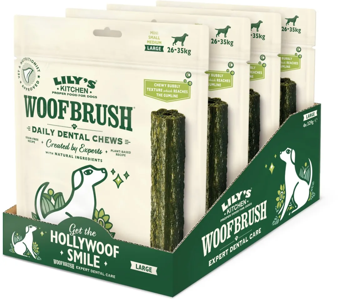Lily's Kitchen Woofbrush Natural Dental Chew Large - 4x329g