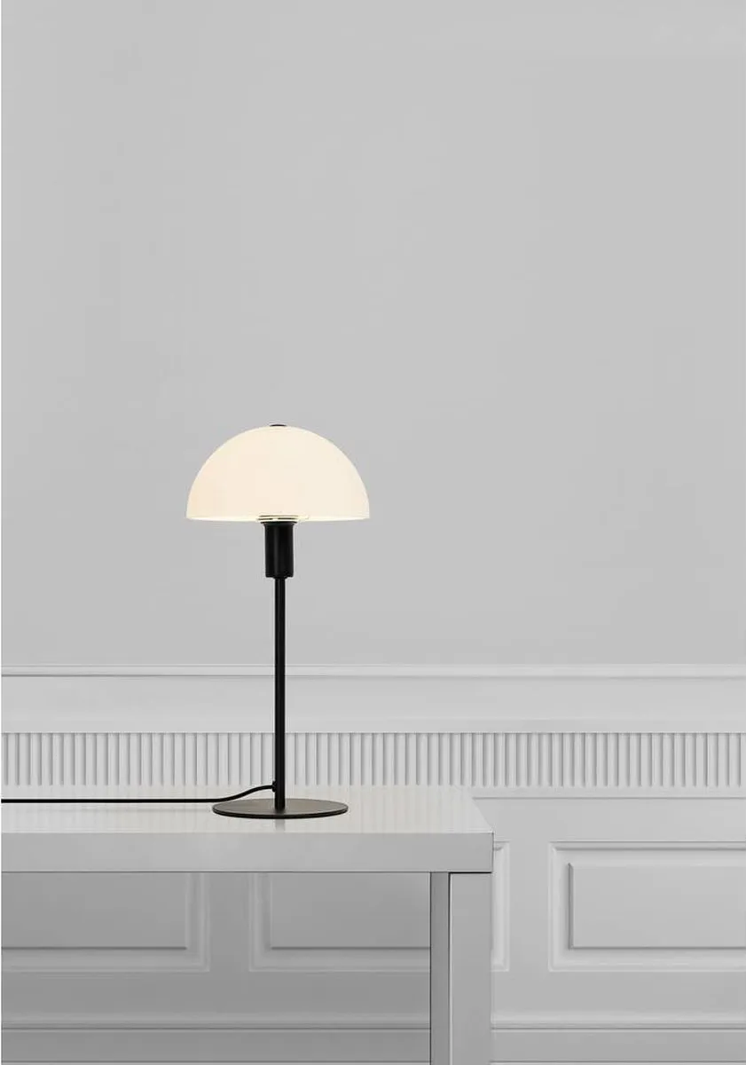Nordlux Ellen Tafellamp Ø20cm E14 - Zwart/Opaalwit