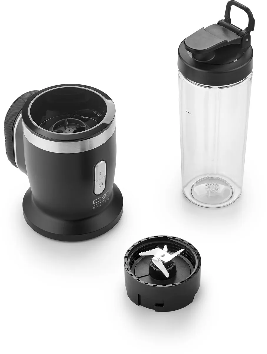 CASO Click & Blend Draadloze Blender – 240 Watt – 14.000 RPM – RVS 4-Mes System – BPA-vrije Tritan Kan 500 ml – USB-C Opladen