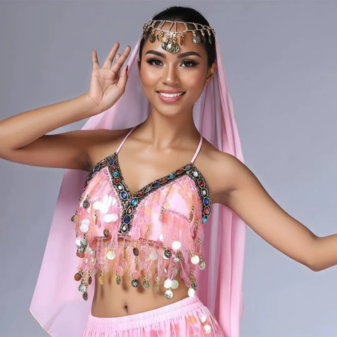 RedParrot Festival Top Dames Glitter Topje - Roze