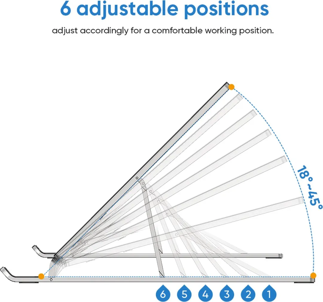 XPPen ACS05 Verstelbare en Opvouwbare Aluminium Ondersteuning voor Grafische Tablets van 12 tot 16 inch
