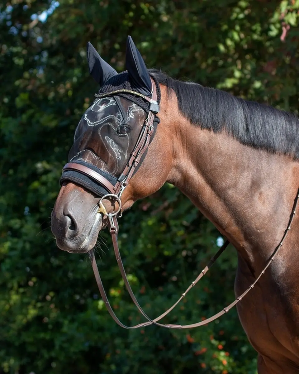 QHP Oornetje met Vliegenkap - Pony - Zwart - afbeelding 2 van 2