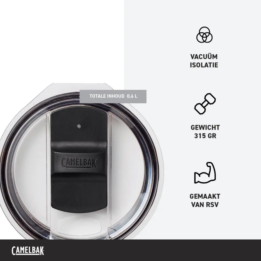 CamelBak Tumbler Thermosbeker 600ml - Zwart - afbeelding 2 van 6