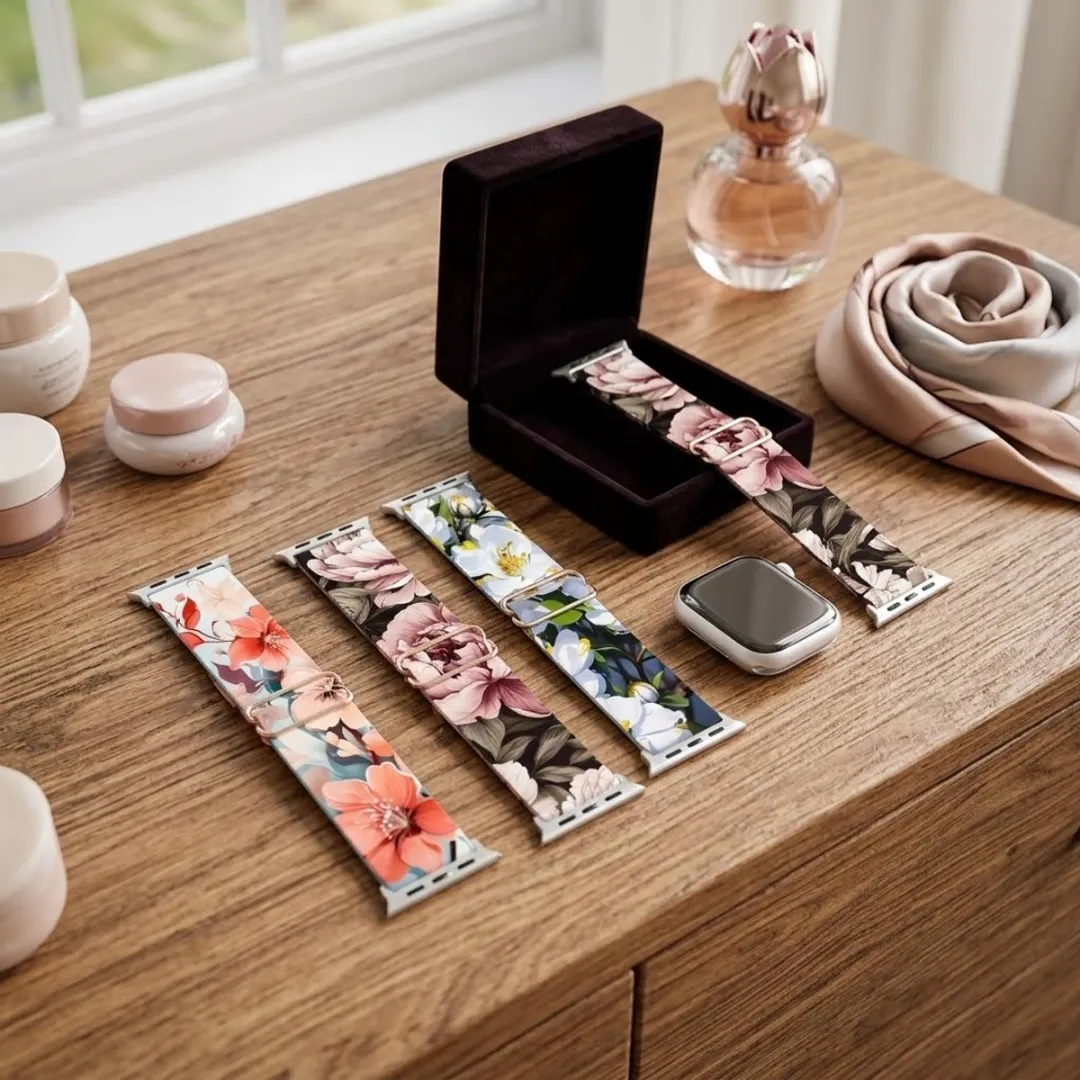 NUVEX Bloemenprint Smartwatchband - 4 Stuks - One Size - Apple Watch 40-49mm - afbeelding 6 van 6