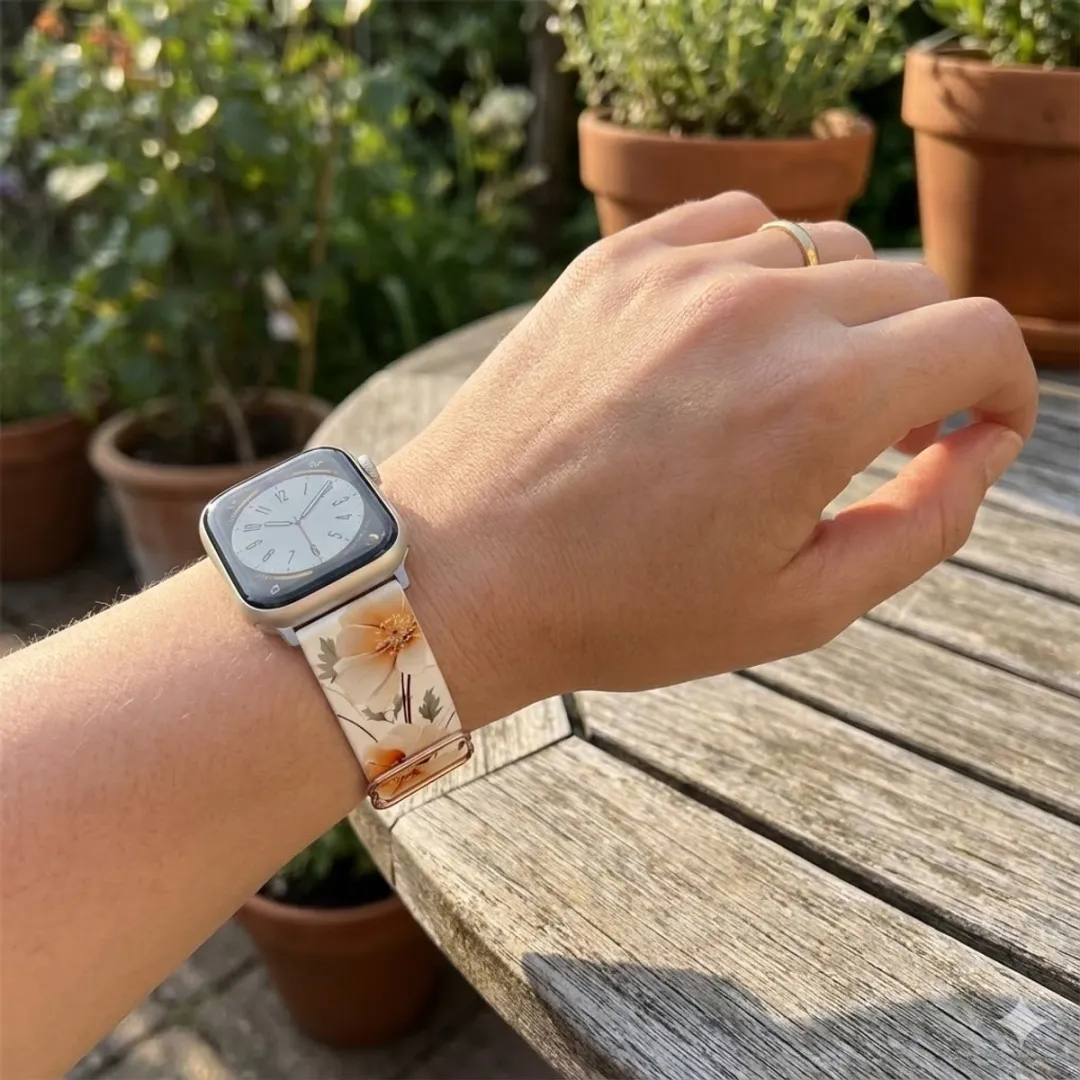NUVEX Bloemenprint Smartwatchband - 4 Stuks - One Size - Apple Watch 40-49mm