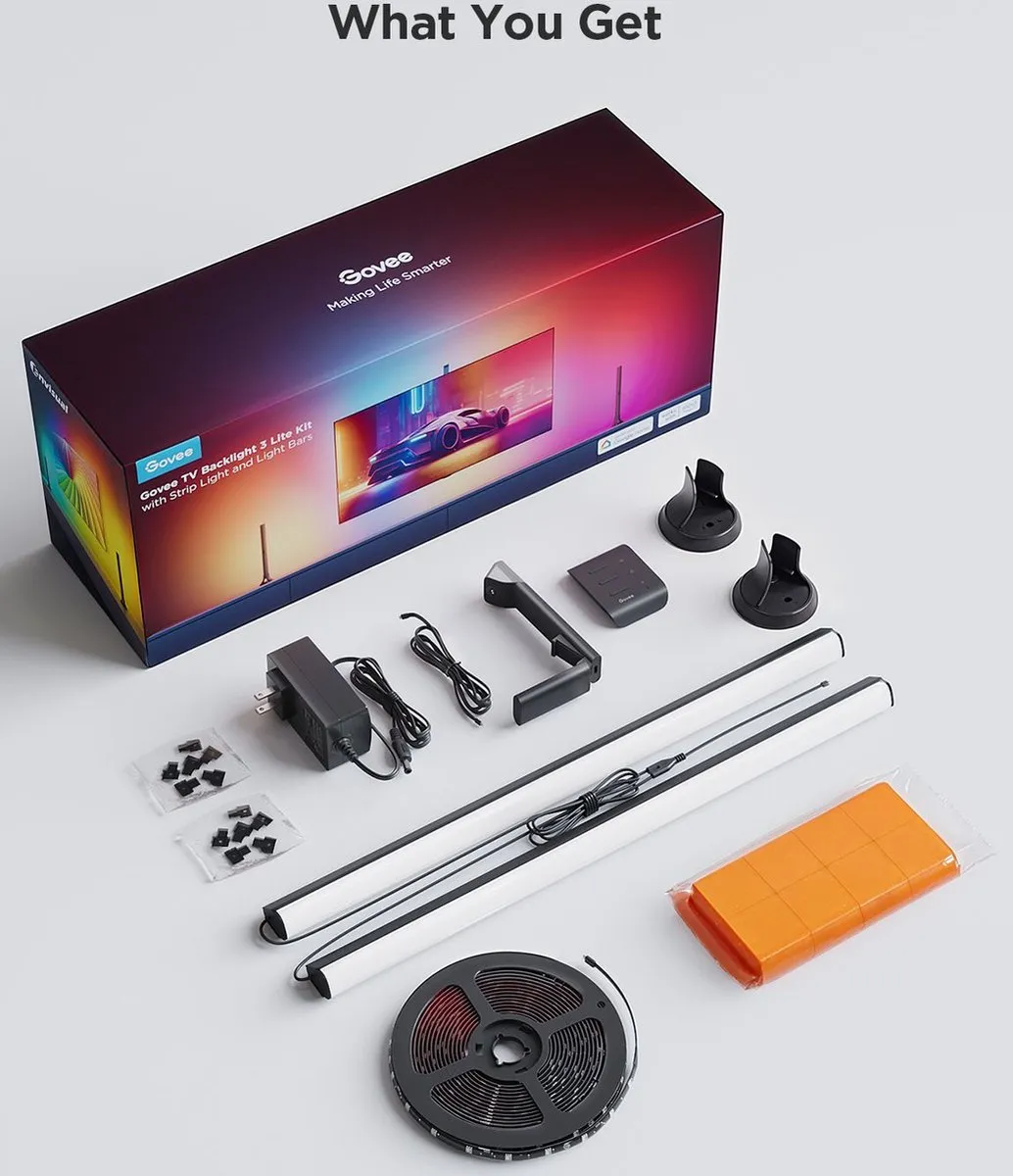 Govee TV Backlight 3 Lite Kit - RGBW LED-strip & lichtbalken - 19W - Zwart - afbeelding 6 van 6