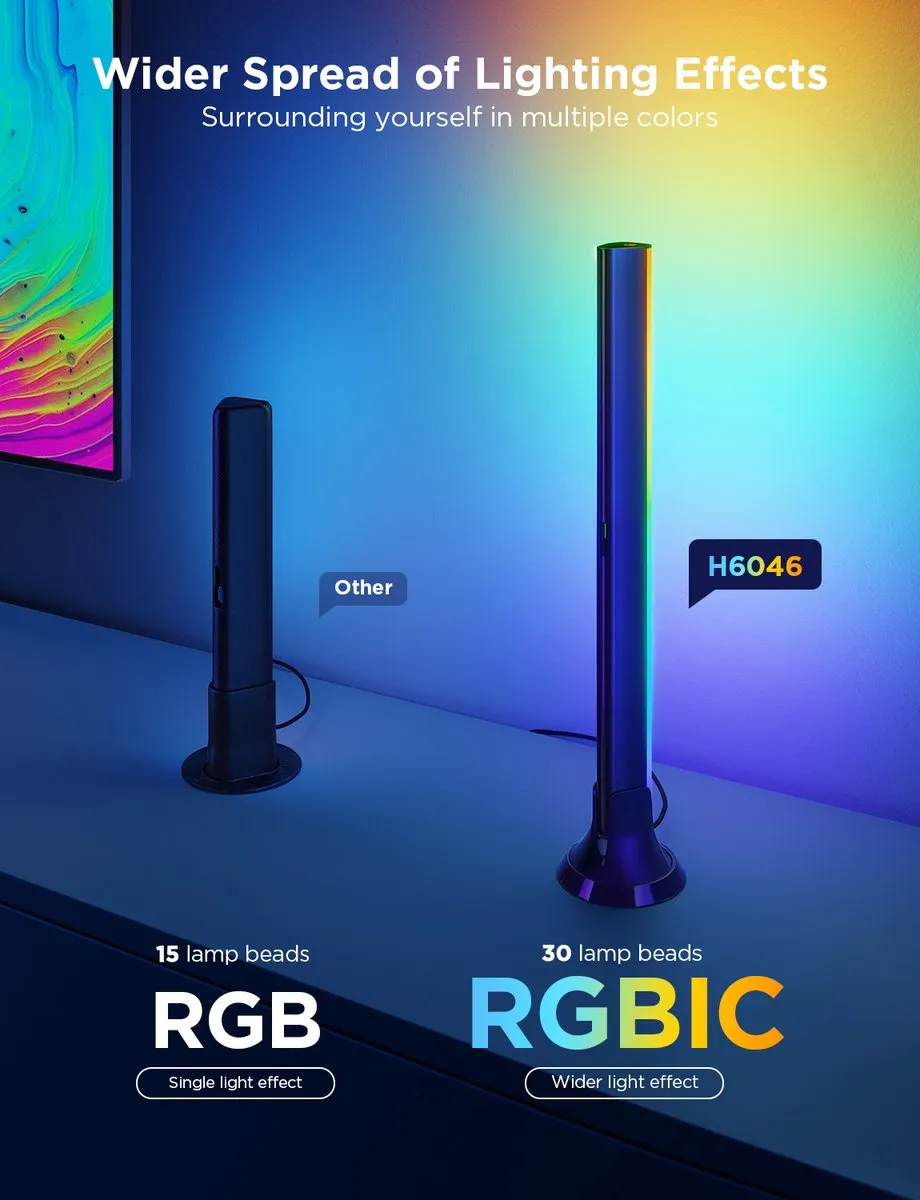 Govee TV Backlight 3 Lite Kit - RGBW LED-strip & lichtbalken - 19W - Zwart