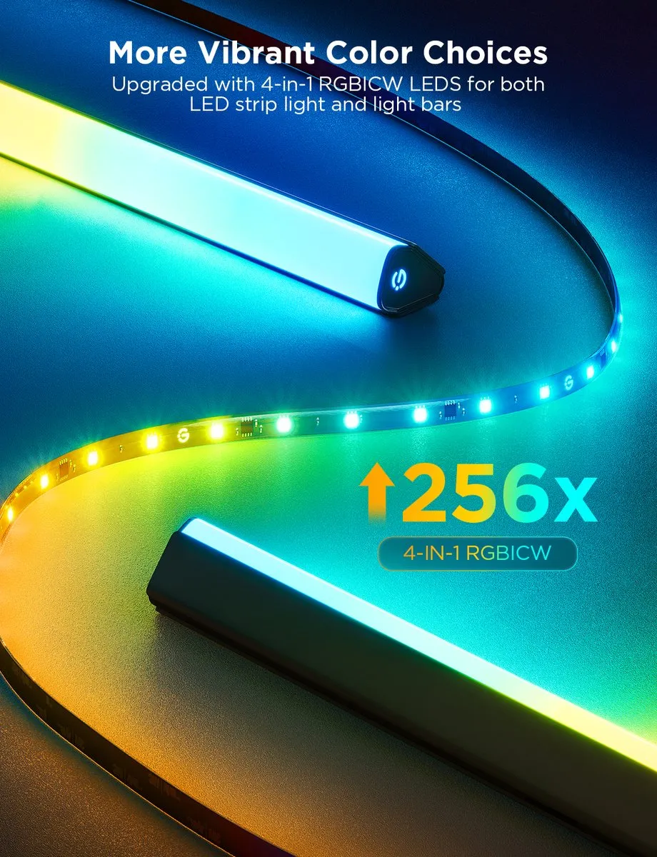 Govee TV Backlight 3 Lite Kit - RGBW LED-strip & lichtbalken - 19W - Zwart