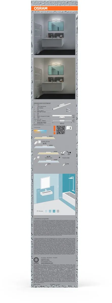 Osram Orbis Mirror 60cm Click CCT DIM IP44 - 10W 950lm Wit - afbeelding 6 van 6
