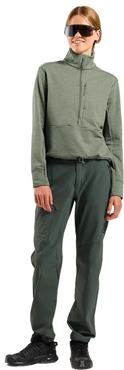 Odlo Grid Fleece Met Halve Rits Groen L Vrouw