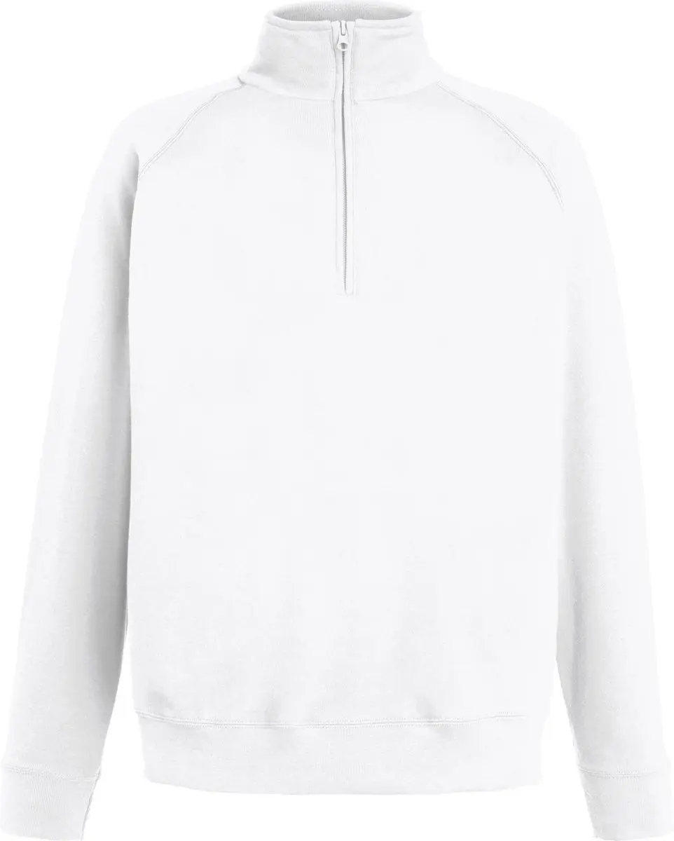 Fruit Of The Loom Heren lichtgewicht sweatshirt met ritssluiting (Wit) - afbeelding 2 van 2