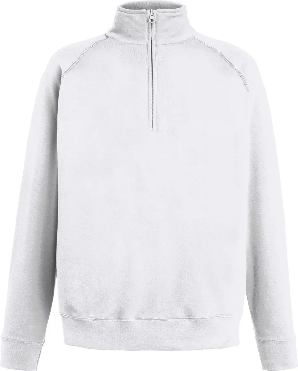 Fruit Of The Loom Heren lichtgewicht sweatshirt met ritssluiting (Wit)